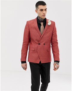 Льняной блейзер рыжего цвета Twisted tailor