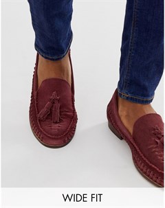 Бордовые плетеные замшевые туфли для широкой стопы с кисточками KG by Kurt Geiger Kg kurt geiger