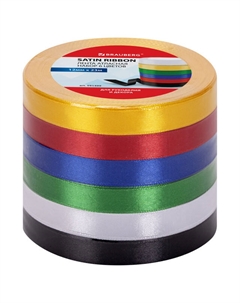 Лента атласная N1 12мм 23м 6шт Brauberg