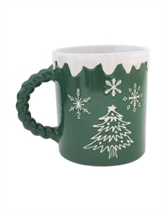 Кружка Зимняя 330мл керамика зеленый Нет марки