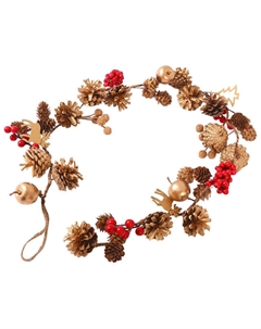 Гирлянда Шишки и ягоды 100см пенопласт, дерево бежевый Maxijoy