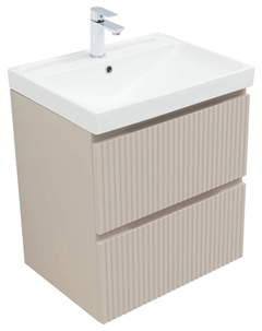 Тумба под раковину Джейн (Flat) 60 см 00343975 бежевая, подвесная Aquanet
