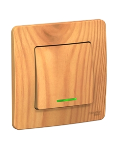 Выключатель Schneider Electric BLANCA, 1кл., индикатор/подсветка, скрытый монтаж, механизм с накладкой без рамки, ясень (BLNVS010115) Schneider electric