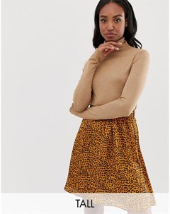 Короткая расклешенная юбка с леопардовым принтом Leo Y.a.s tall