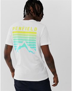 Белая футболка с принтом на спине Penfield