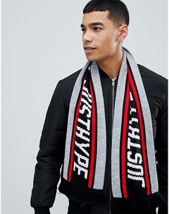 Серый шарф с логотипом Hype