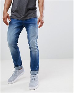 Выбеленные джинсы скинни цвета индиго Cavalli class