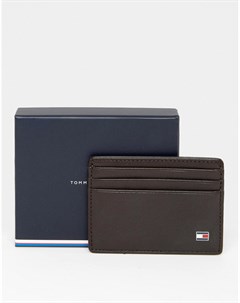 Коричневый кожаный кошелёк для карт Eton Tommy hilfiger