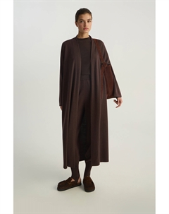 Кардиган-кимоно из шерсти мериноса шоколадного цвета 2mood