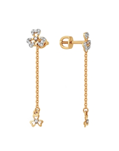 Серьги гвоздики из красного золота с фианитами Efremof