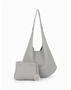 Сумка - мешок женская, на магните, с косметичкой, 36×10×27 см, серая Textura