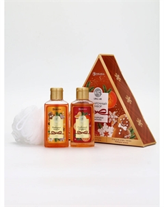 Арома саунд набор два геля для душа, 2х100 и мочалка для тела, мандарин и тыква Ural lab