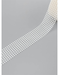 Лента с имитацией жемчуга, 4 см, 9±1 м, белая Арт узор