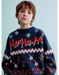 Новогодний вязаный джемпер детский Sela