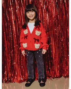 Джинсы Paperbag fit с блестящим принтом для девочек Sela