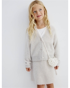 Вязаный кардиган с люрексом для девочек Sela