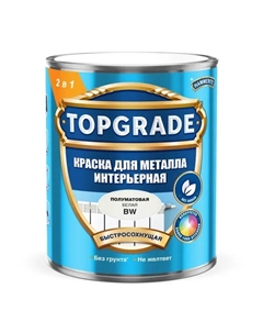 Краска 2 в 1 для металла Topgrade полуматовая белая база BW 0.9л Без бренда