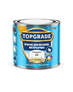 Краска 2 в 1 для металла Topgrade полуматовая белая база BW 0.5л Без бренда