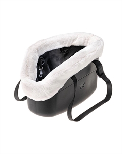 Сумка-переноска с меховым чехлом для собак мелкого размера With-Me, 21,5x43,5x27 см, черная Ferplast