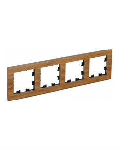 Рамка Schneider Electric ATLASDESIGN NATURE, горизонтальная и вертикальная, 4-поста, дерево бамбук (ATN353204) Schneider electric