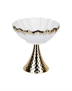 Блюдо NOUVELLE HOME Маршмеллоу 19,5см круглое на ножке фарфор Нет марки