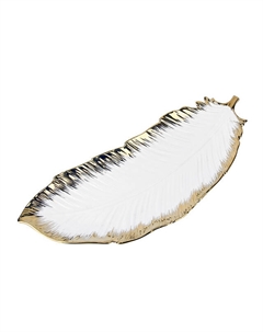 Блюдо NOUVELLE HOME Маршмеллоу 39х15х2см перо фарфор Нет марки