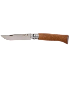 Складной нож №8, сталь 12С27, рукоять орех, картонная коробка Opinel