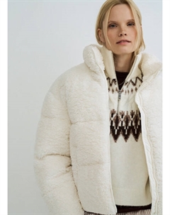 Манишка на молнии с шерстью альпака, Белый Ostin