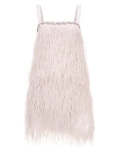 Шелковое платье с отделкой перьями Giulia gurman