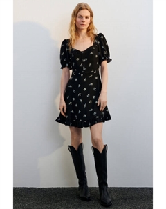 Платье мини с оборками и фигурным вырезом Befree