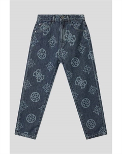 Хлопковые джинсы с принтом Guess