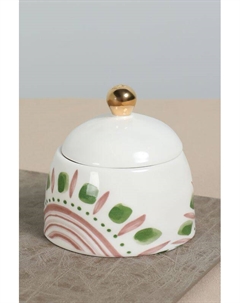 Сахарница с крышкой фарфоровая с принтом Be Unique Coincasa