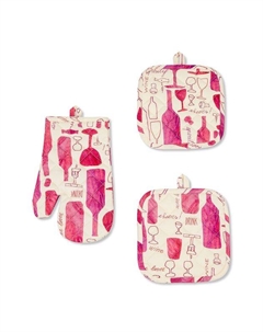 Набор из рукавицы и двух прихваток Bottles Graphic Coincasa