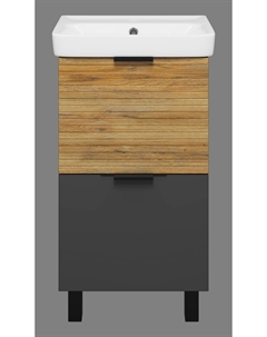 Тумба под раковину Форест 44 см Э-Фор-07050-0219-2Я напольная, светлое дерево, серая Misty