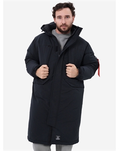 Парка длинная зимняя мужская Seal Long Puffer Parka, Черный Alpha industries