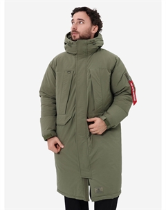 Парка длинная зимняя мужская Seal Long Puffer Parka, Зеленый Alpha industries
