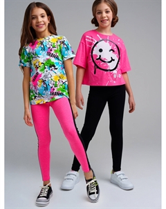 Брюки трикотажные для девочек (легинсы), 2 пары в комплекте Playtoday tween