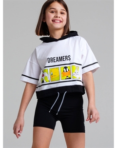 Комплект трикотажный для девочек: фуфайка (футболка), шорты Playtoday tween