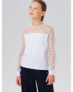 Фуфайка трикотажная для девочек (футболка с длинными рукавами) School by playtoday