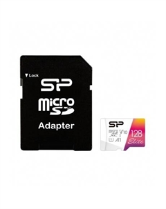Карта памяти micro SDXC 128Gb Elite Class 10 UHS-I U1 A1 + ADP (100/10 Mb/s) Silicon power