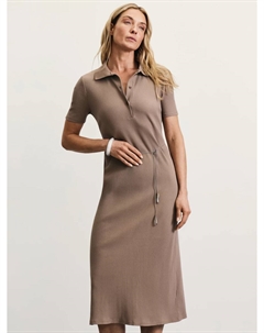 Платье длины миди с воротником поло Zarina
