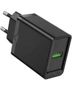 Сетевое зарядное устройство VENTION FABB0-EU, USB-A, 18Вт, 3A, черный Vention