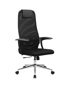 Кресло Ultimate EX-801, на колесиках, сетка/ткань, черный Brabix