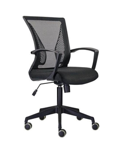 Кресло Wings MG-309, на колесиках, сетка/ткань, черный Brabix