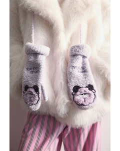 Варежки махровые с вышивкой на веревочке Befree