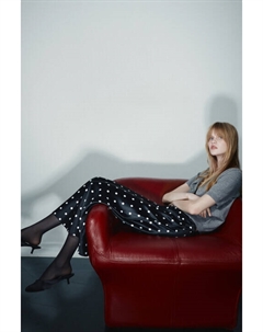 Юбка-годе макси атласная в горошек Befree