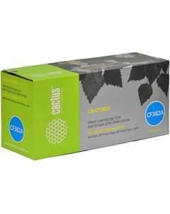Картридж лазерный Cactus CS-CB382A (CB382A), желтый, 21000 страниц, совместимый, для CLJ CM6030f / CM6030 / CM6040f / CM6040 / CP6015dn / CP6015n / CP6015xh