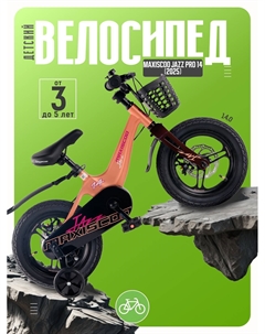 Детский велосипед Jazz Pro 14, год 2025, цвет Оранжевый Maxiscoo