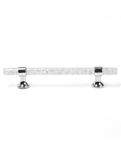 Ручка-скоба pk106, м/о 128 мм, d=12 мм, пластик, цвет прозрачный/хром Cappio