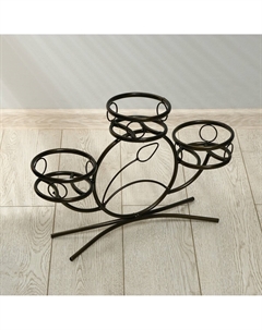 Подставка для цветов, напольная, на 3 горшка, d=14 см, бронзовая Nobrand